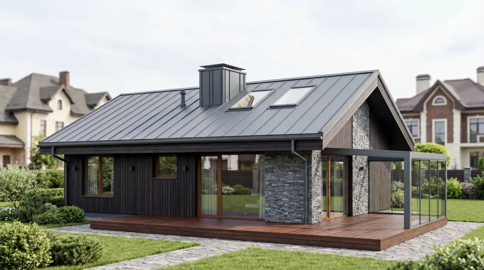 Одноэтажные дома — фото 29